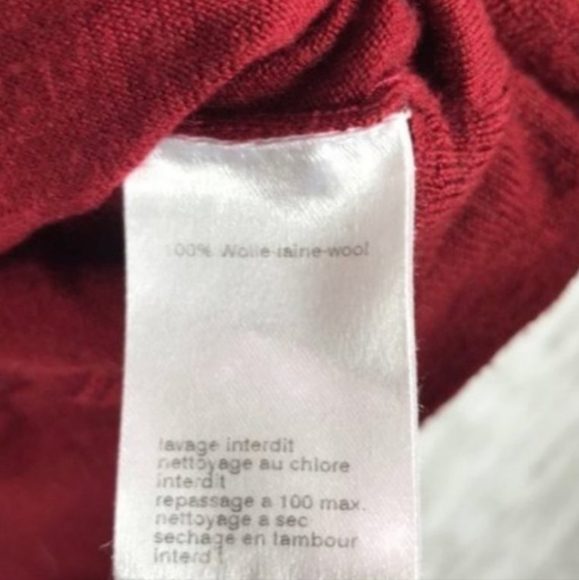 Akris Punto Fooler/Twofer Built-In Cardigan Top - Size 4 - 100% Wool, Red, Mock - Picture 6 of 6